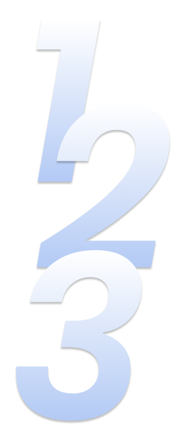numbers 1 2 and 3 on top of each other